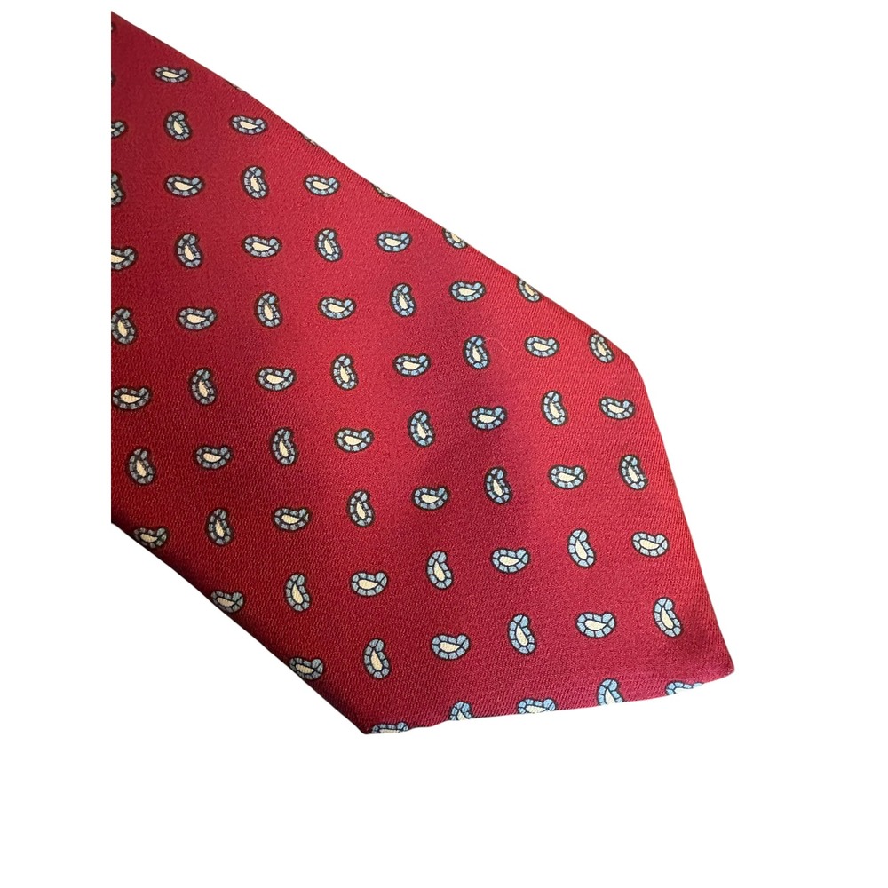 Vintage Hastings Bay Red Paisley Neck Tie Mens 59" x 3.25" Silk Blend